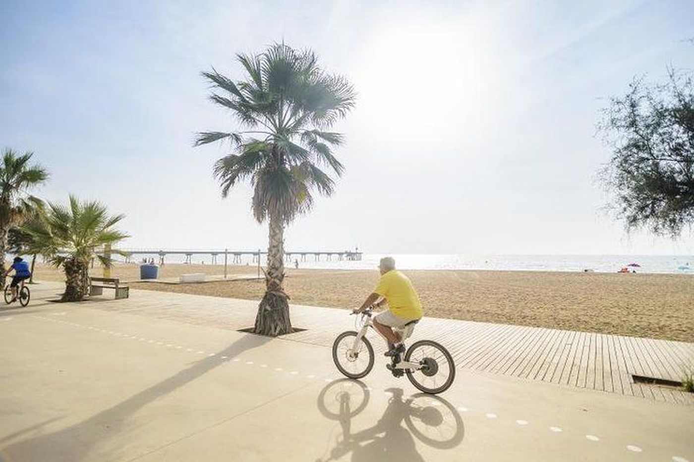 A photo of Half-Day Private Vineyards & Barcelona Beaches Tour on E-Bike with Tastings